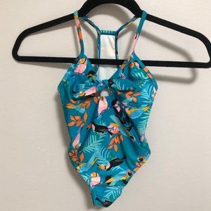 Girls Front Tie Speedo Swimsuit, Size XS (5/6)